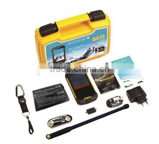 snopow M8 IP68 waterproof quad core walkie talkie 5km android 4.4 NFC wireless charger 4.5 inches rugged waterproof cell phone