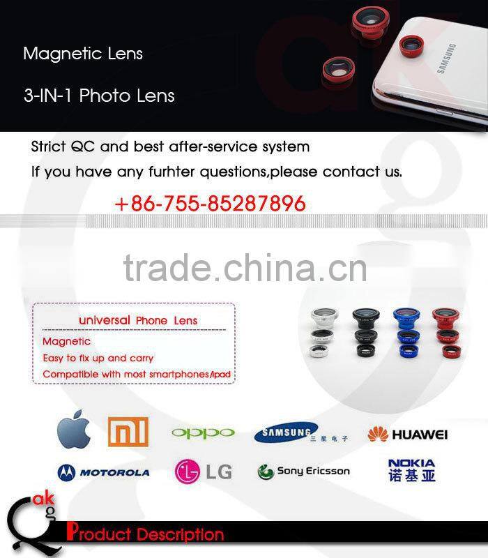 3 in 1 lens for iphone lens mobile phone lens fisheye+marco+wide general use