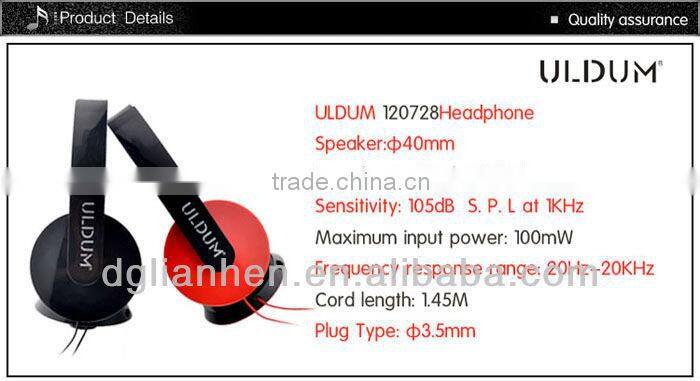 ULDUM wholesale earphone &headphone high quality computer audio headset for laptop,ipad,mobile phone