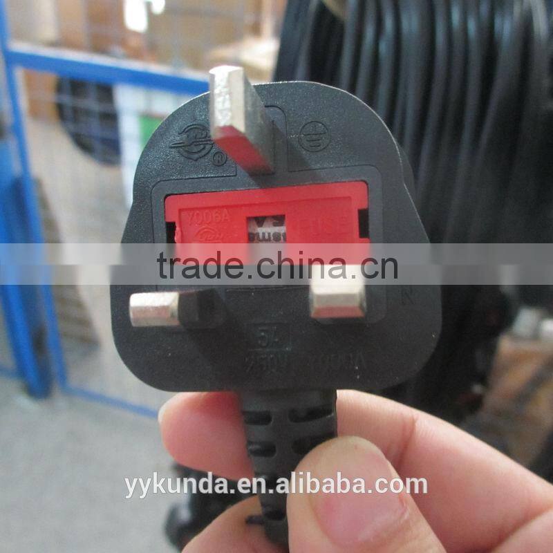 UK British Standard 3 prong power cord BS Power cord plug for home appliances