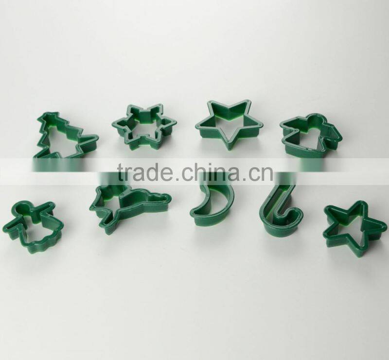 2016 new design 9 pcs plastic cookie cutter set