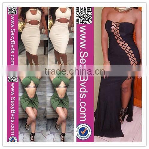 latex wholesale sleeveless dress for women cotton bandage dress hollow out bodycon 2016 fashion dress