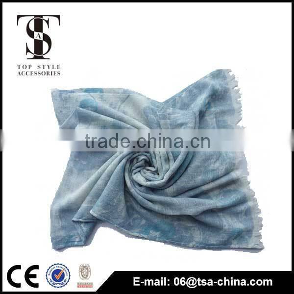 New Fahsion warn plain 100% Wool Printed Scarf