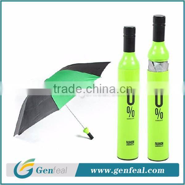 21" inch fold customized wine bottle umbrellas