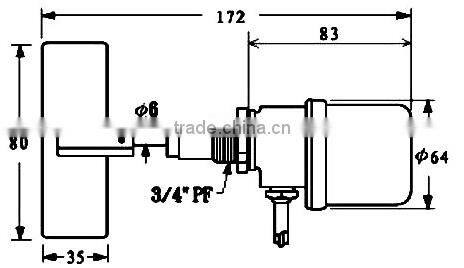 Paddle type compact level sensor