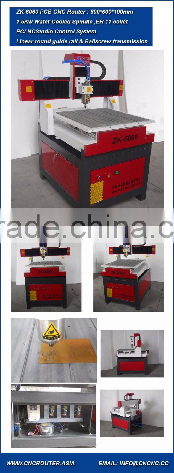 Desktop Small PCB Engraving Drilling And Milling Machine CNC Router 600*600mm With CE OEM Available ZK-6060