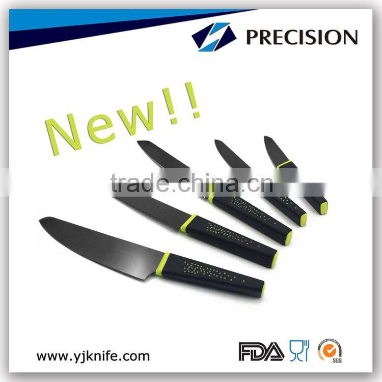 Professional Quality Peacock 5pcs 3CR14 Blade Stainless Steel Kitchen knife set with knife block