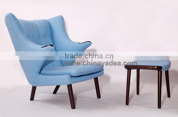 Hotel project danish furniture papa bear chair with ottoman