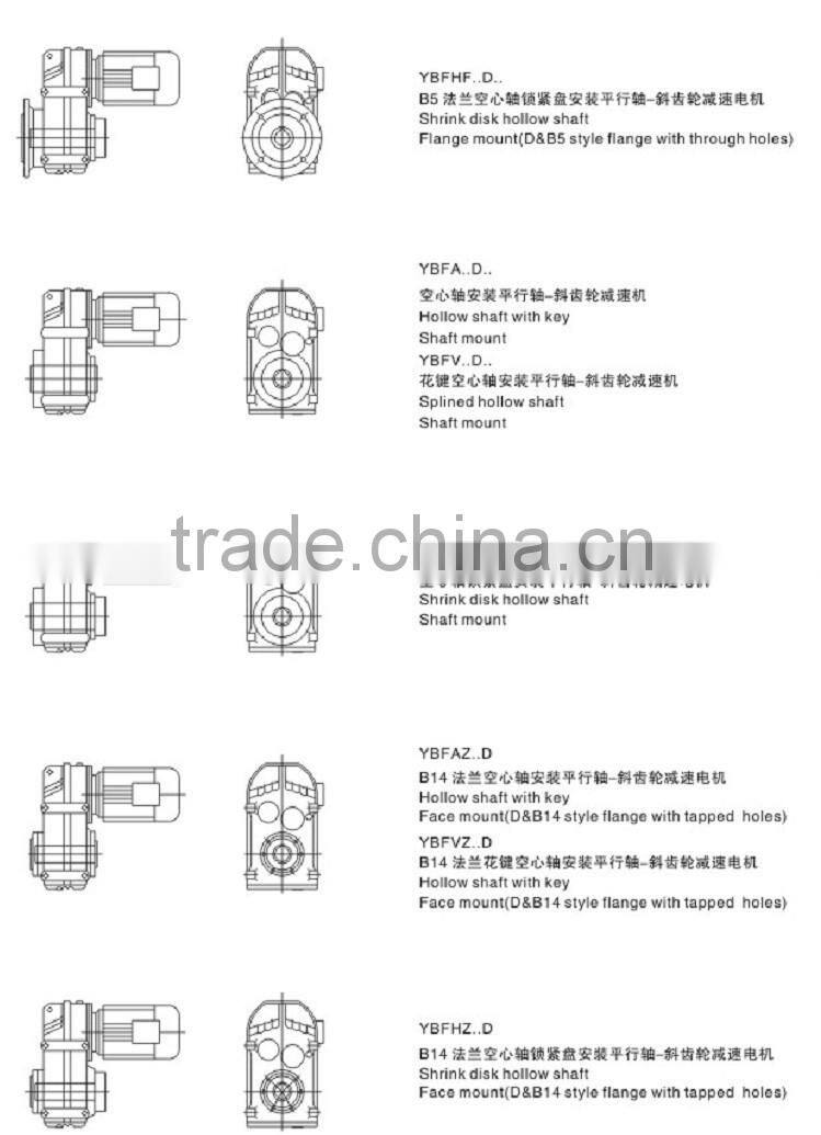 Right Angle F67 series China Gearbox Cyclo Speed Reducer