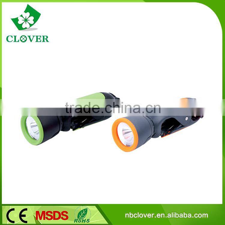 Super brightness 1W powerful LED electric flashlight torch with clip