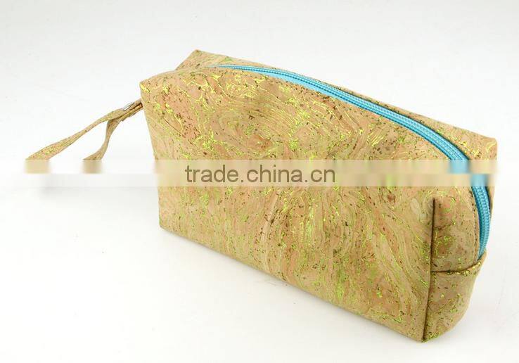 2016 New Style Natural Cork Wood Pencial Bag
