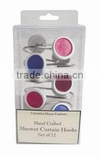 Shower curtain resin round style hooks