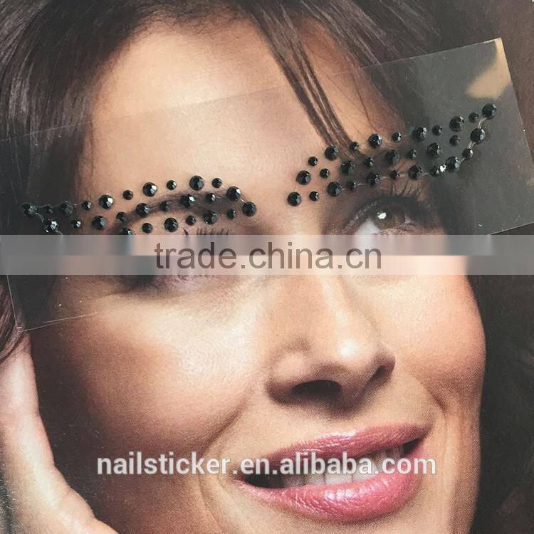 Custom bindi sexy adhesive eyeshadow sticker makeup crystal sticker rhinestone eye rock factory
