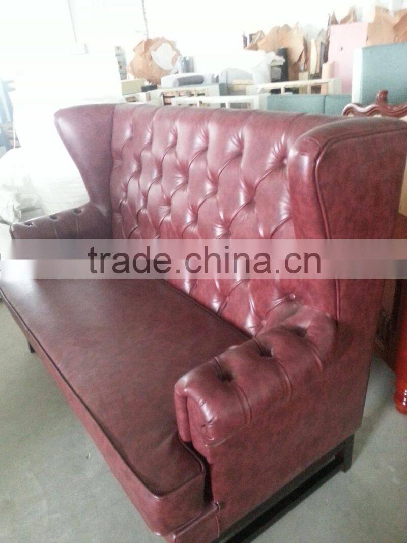 Restaurant seating booth sofa leather booth seating YK7037