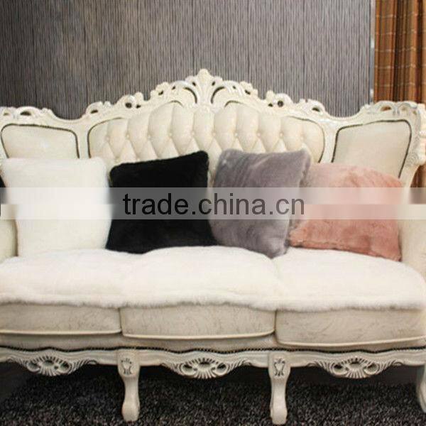 Hot Sale 30cm*30cm Rabbit Fur Pillow Fur Cover