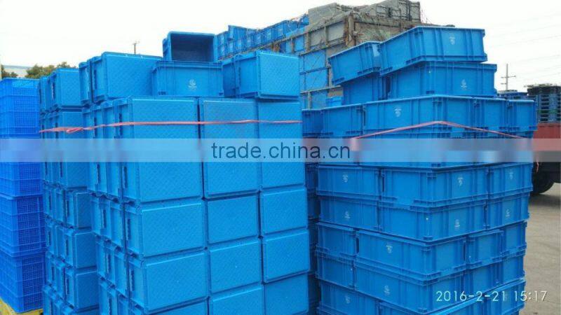 Rectangular stackable HDPE plastic turnover box with lid