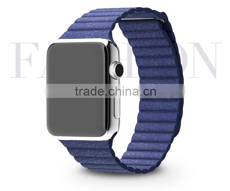 2016 New Fashion 100% Genuine Leather 38mm 42mm Quilted Strap For Apple Watch Band