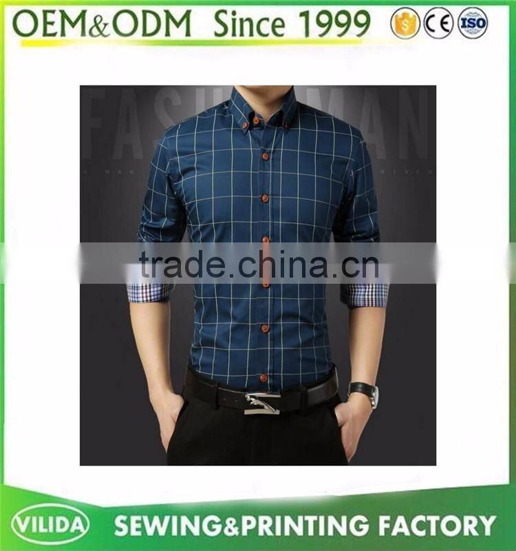 Guangzhou Factory Latest Men Plaid Casual Shirts Of Pictures