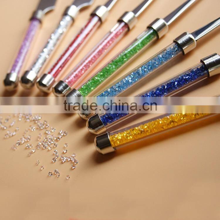 New design food safety stainless steel 18/8 wedding crystal dinner tea or coffee spoon with crystals in the acrylic handle