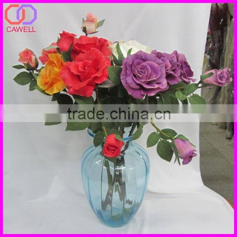 real touch 2 heads giant fake rose flower