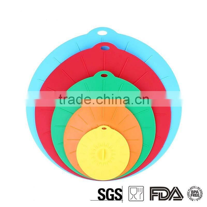 OEM silicone pot cover lid set ,silicone suction lids set for bowl