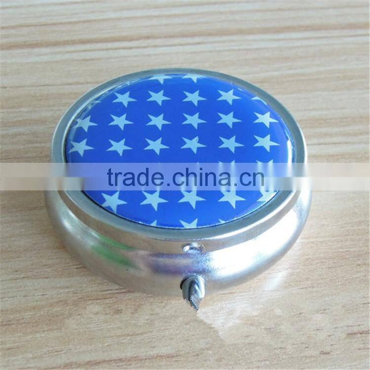 Portable Rectangle Metal Pill Box with 2 compartment