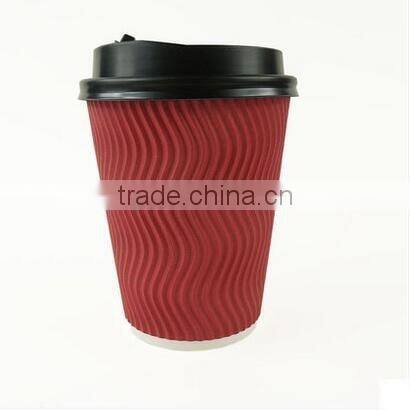 high quality disposable red ripple wall paper coffee cups manufacturer
