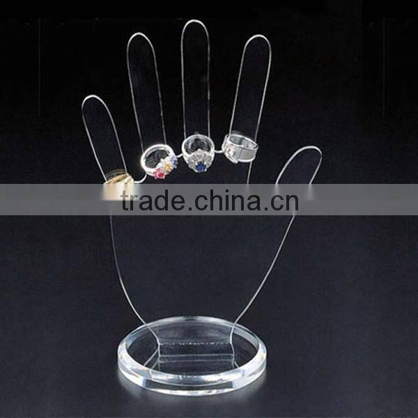 Hand shape desktop acrylic body piercing jewelry display stand
