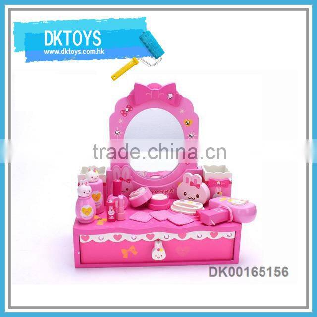 Cute Furniture Toy Wooden Play Dresser Toy With Mirror