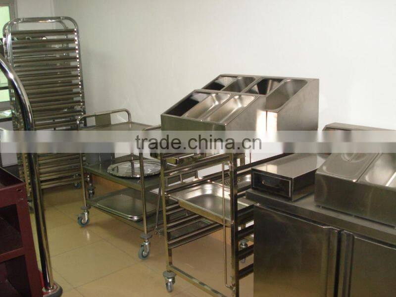 2 Tiers Stainless Steel Trolley for Restaurant or Kitchen Stainless Steel Trolley