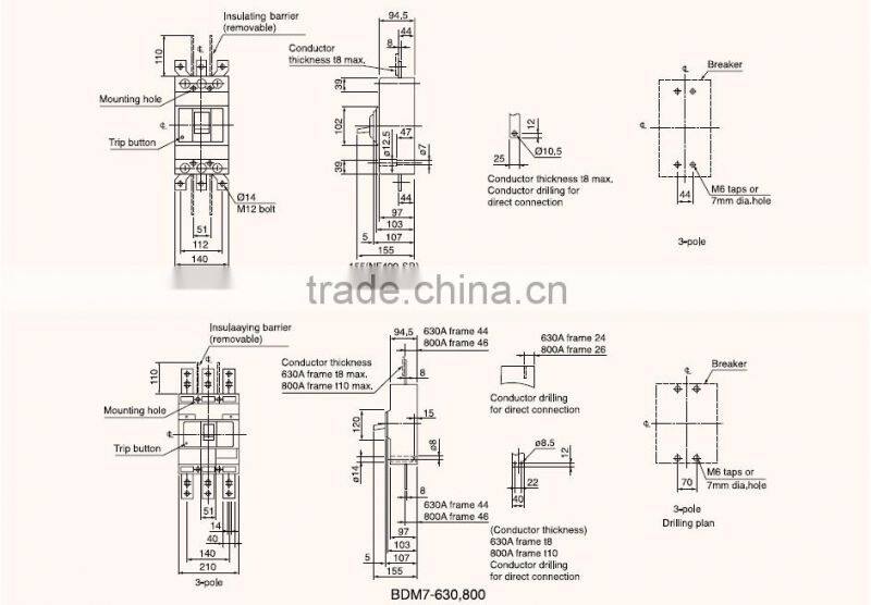 BDM7 NF-CS 50A 3P MCCB