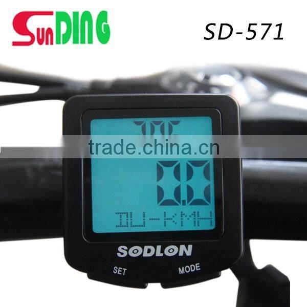Sunding bike speedometer cycle computer SD-571 digital LCD display in English/French/German