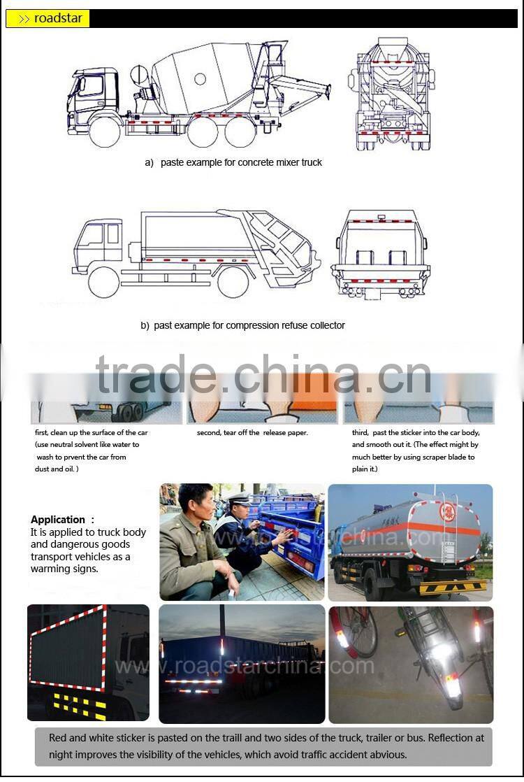 DOT Red& White reflective tape for truck