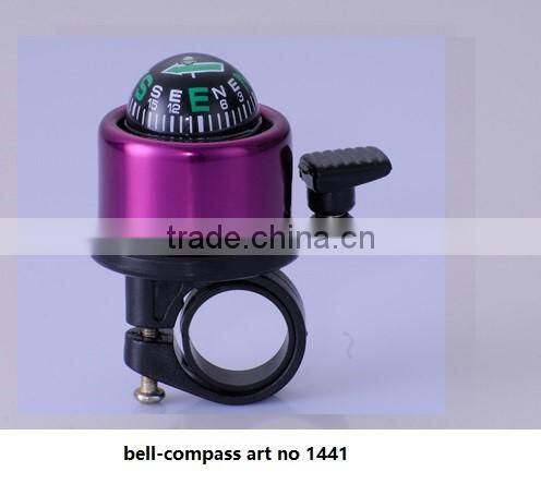 Aluminium alloy blue white red yellow novelty China bicycle bike bell with compass
