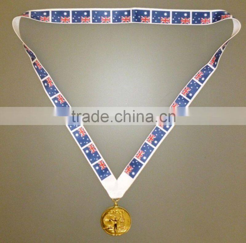 Ireland Winners Gold Medal With Irish Flag Lanyard