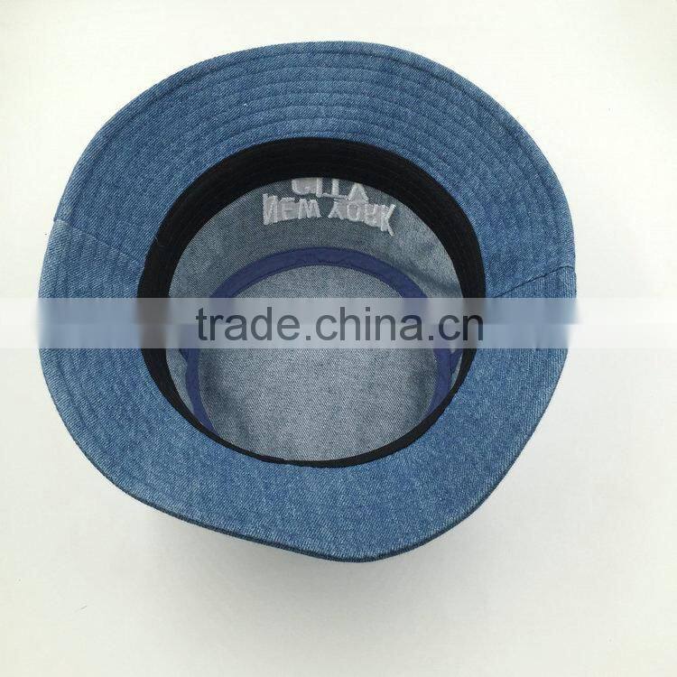 Factory wholesale embroidery jean bucket hat
