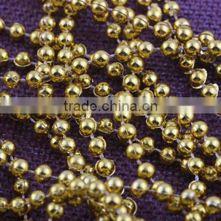 wholesale decorative connecting necklace 8mm silver plated plastic round beads chain sold by kilograms for clothing