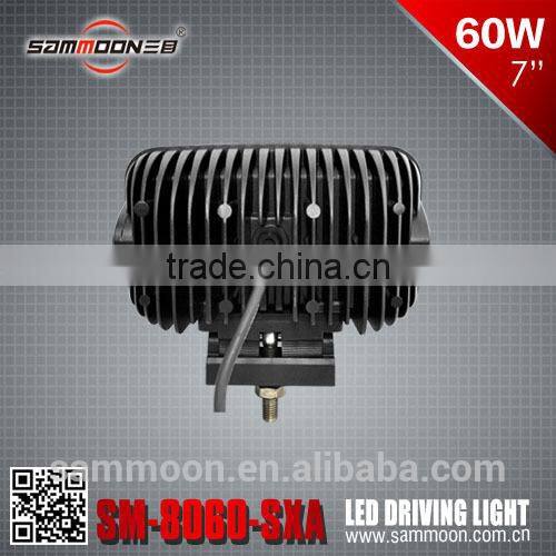 New design Dual Row Super bright Rectangle 7 inch 60w CREE LED driving light, led work light_SM-8060-SXA
