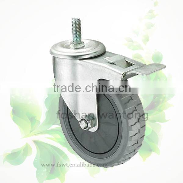 Red PVC Hardware Wheel 100mm Top Plate Swivel Industrial Casters