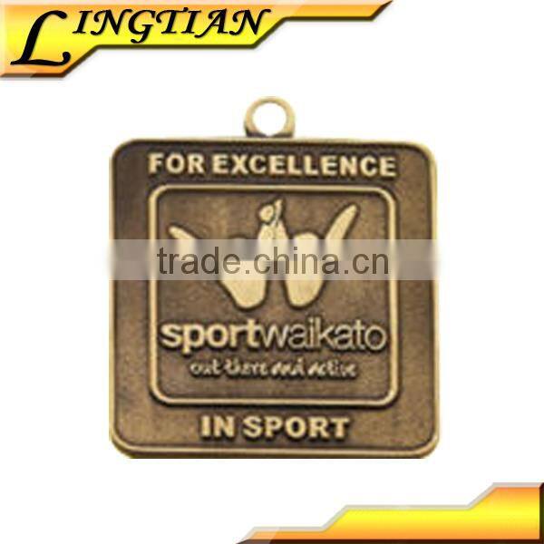 brass square shaped sport excellence souvenir dog tag