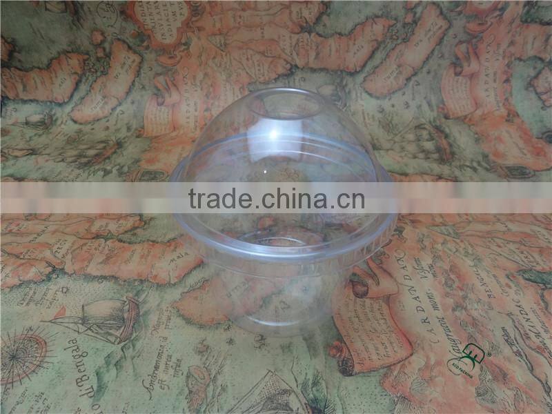 Disposable food grade reusable PET clear plastic ice cream cup with lid
