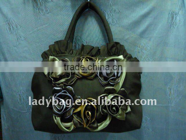 satin flower handbag