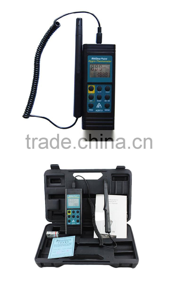 AZ8721 Multifunctional Remote Probe Type Hygro-thermometer With Alarm System