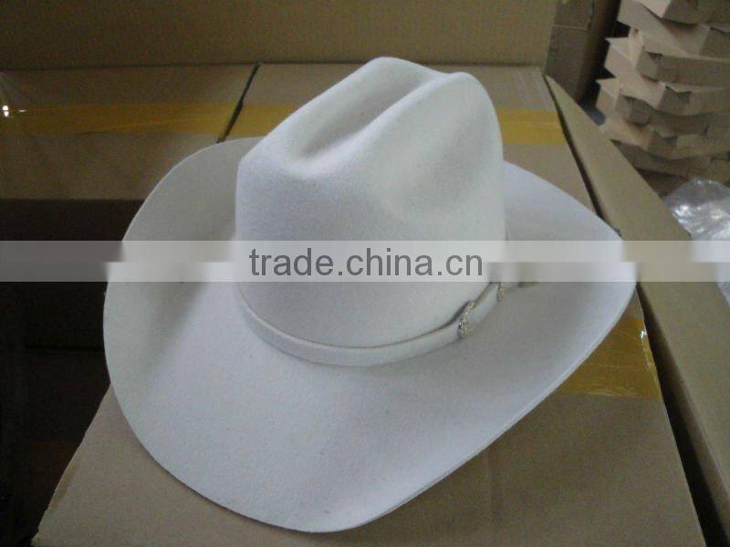 WATERPROOF COWBOY Cattleman HAT Black wool felt- L -Size 7 1/4 - 7 3/8 or 58 - 59 cm