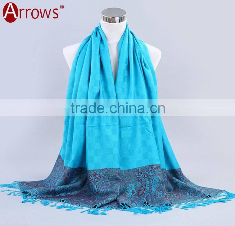 100% Cotton Jacquard Fancy Quality Women Ethnic Shawl Scarf Muslim Preyer Hijab Dress Wraps
