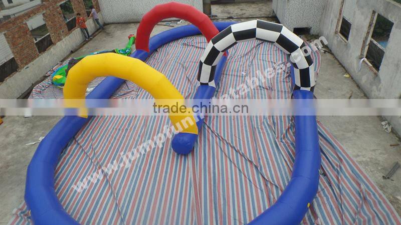 environment-friendly material inflatable start finish race track for kids