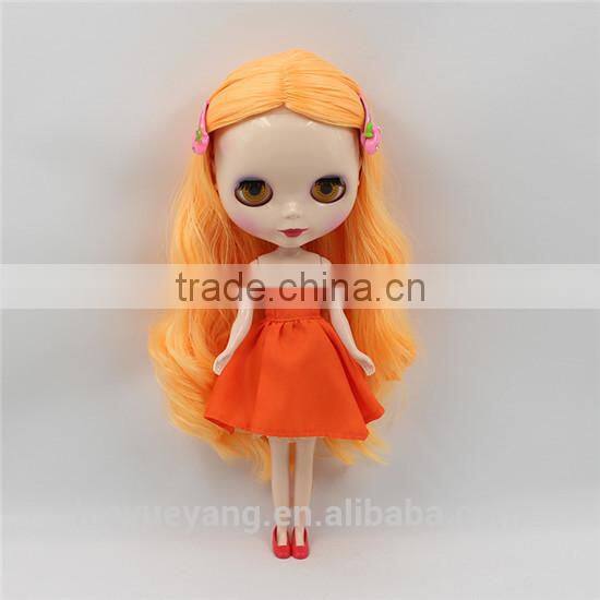 New arrival loose wavy glow orange neo blythe doll wigs