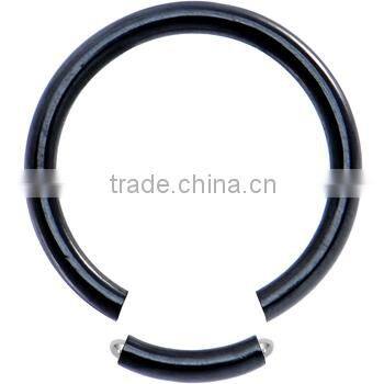 14 Gauge Black Anodized Titanium Segment Ring