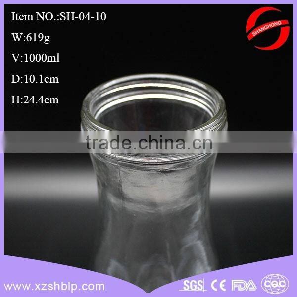 Factory cost 1liter glass milk bottle with lid wholesale
