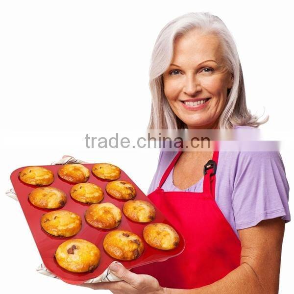 12 Cup 100% Pure Food Grade Silicone Muffin Pan